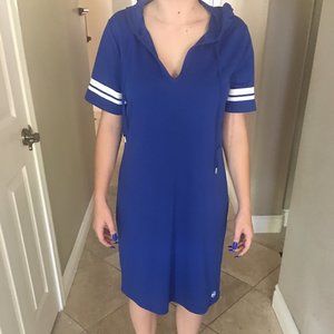 NWT Michael Kors MK sz M Blue Hoodie Dress